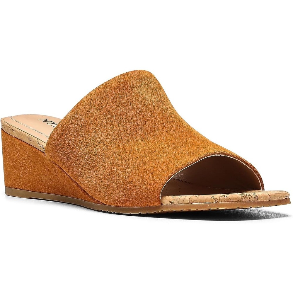 NYDJ Claudine Wedge Heel Mule in Cognac Size 6 NEW IN BOX $99